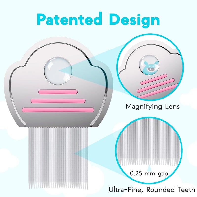 Adamson Lice Comb - Stainless Steel Lice Comb for Kids - Effective Nit Comb - Lice Combs for Thick Hair - Durable and Easy to Clean - Peine para Piojos y Liendres para Niñas - Image 3